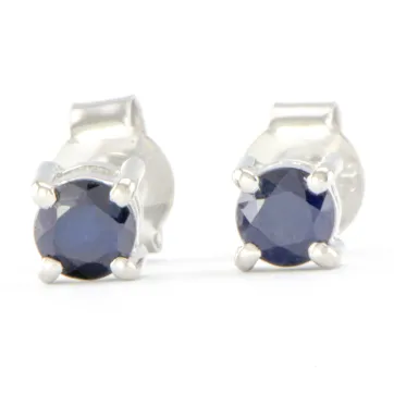Silver Earrings with Sapphire