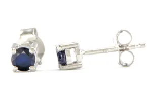 Silver Earrings with Sapphire