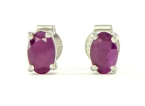 Silver Earrings with Ruby
