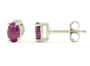 Silver Earrings with Ruby