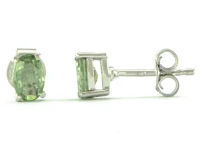 Silver Earrings with Green Sapphire