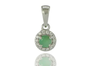 Silver pendant with Emerald