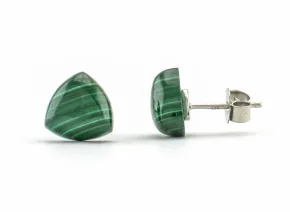 Silver earrings with Malachite