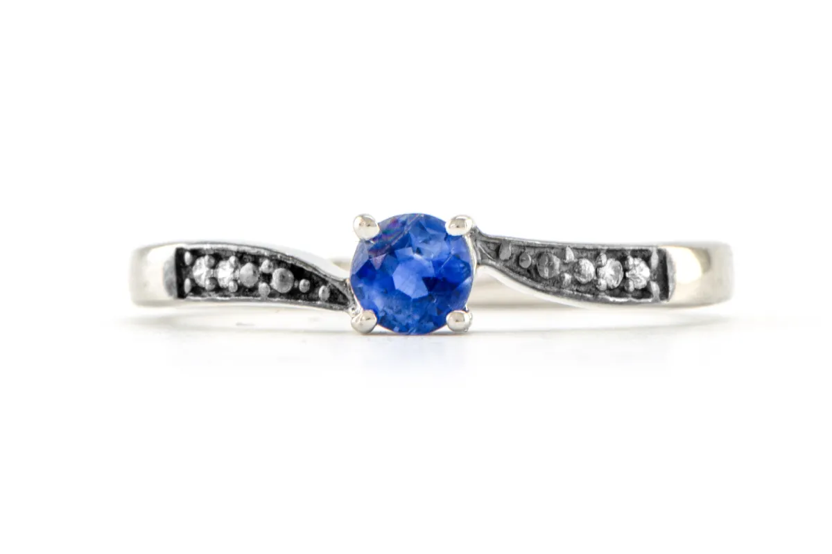Sterling Silver Ring with Natural Kyanite AA 4 mm