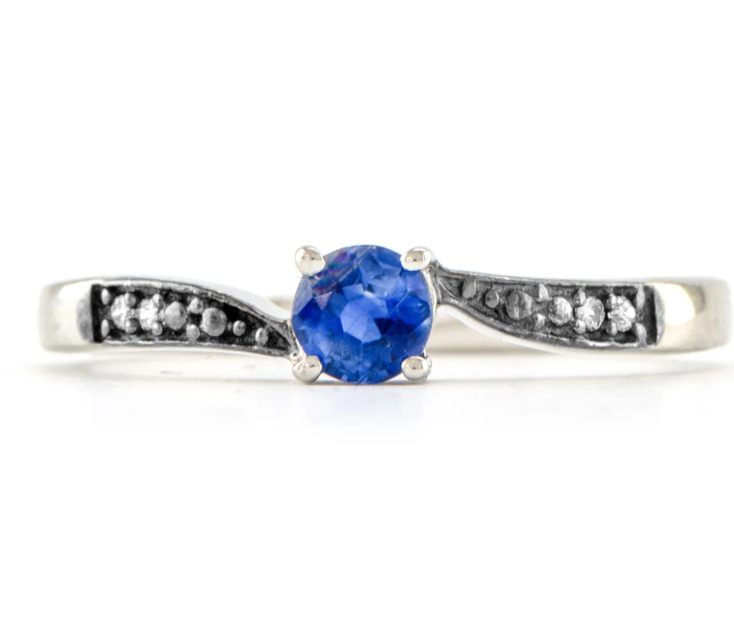 Sterling Silver Ring with Natural Kyanite AA 4 mm