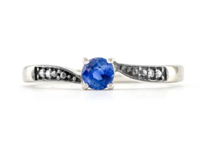 Sterling Silver Ring with Natural Kyanite AA 4 mm