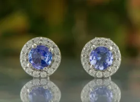 Silver earrings with Tanzanite