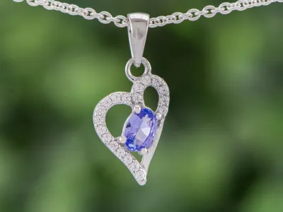 Silver Heart with Tanzanite