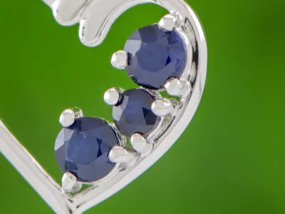 Silver Heart with Sapphires