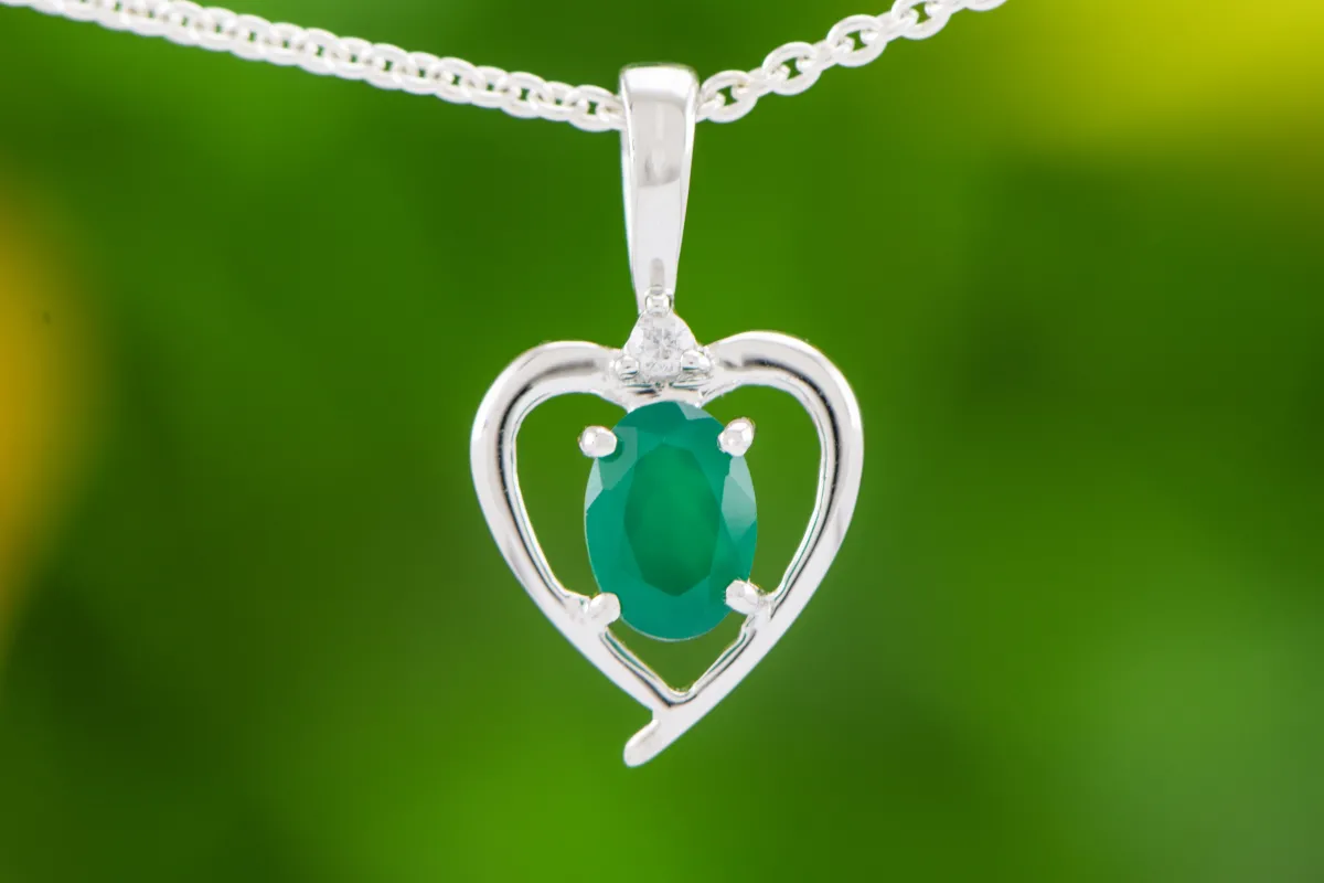 Green Agates Heart