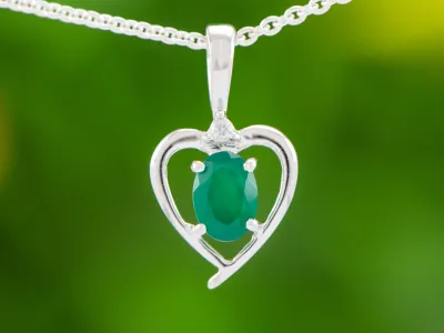 Green Agates Heart