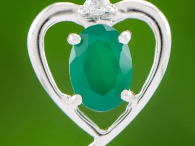 Green Agates Heart