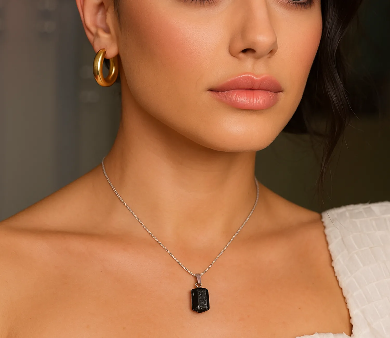 Black Tourmaline Crystal Pendant
