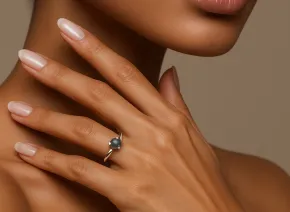Silver Ring with Labradorite