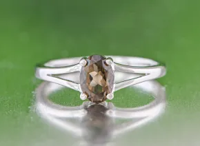 Silver Ring with Smoky Quartz