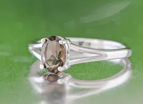 Silver Ring with Smoky Quartz