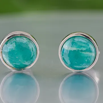 Silver Earrings with Amazonite