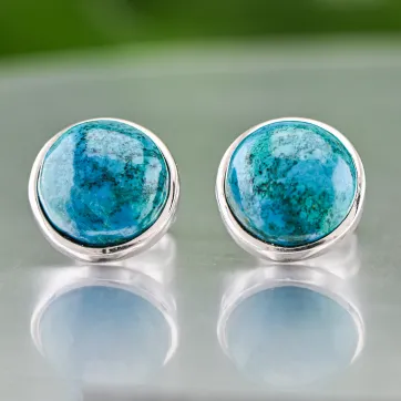 Silver Earrings with Chrizokola