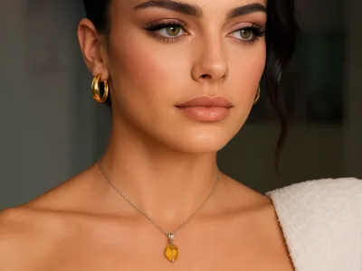 Elegant Pendant with Citrine