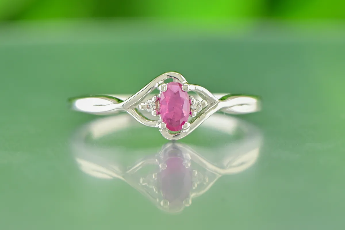 Silver Ring with Ruby