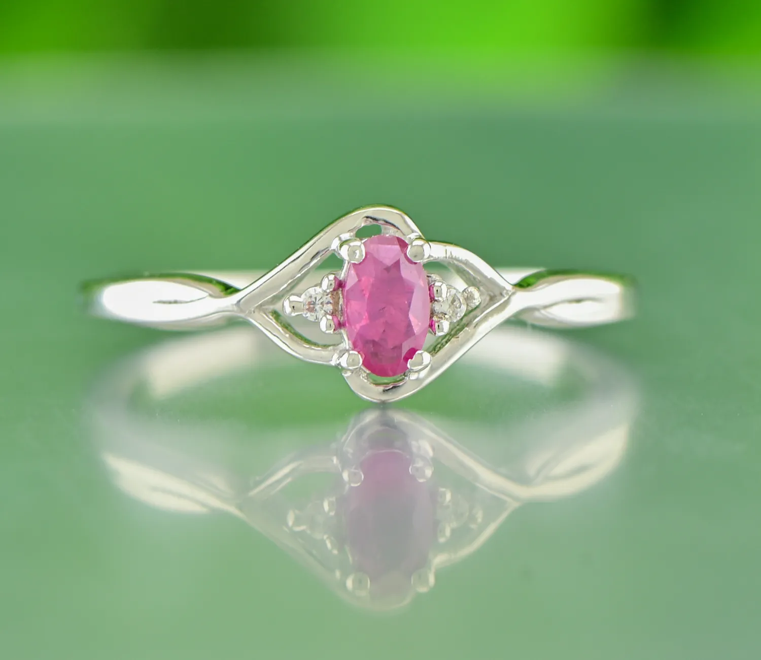 Silver Ring with Ruby