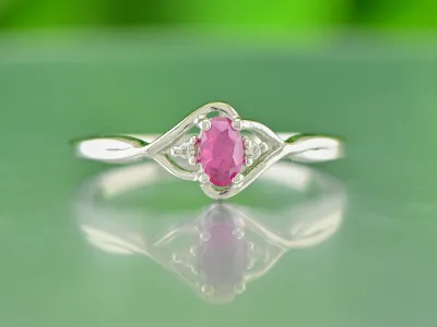 Silver Ring with Ruby