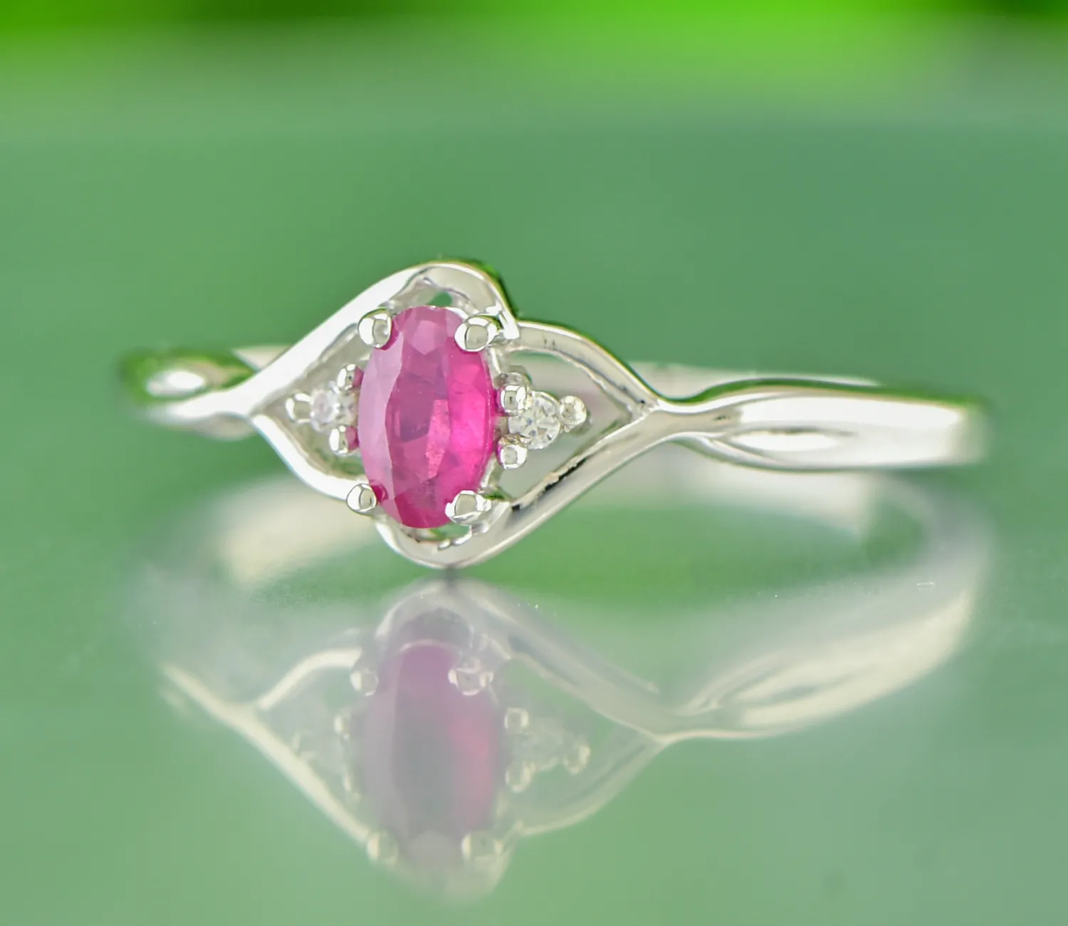 Silver Ring with Ruby