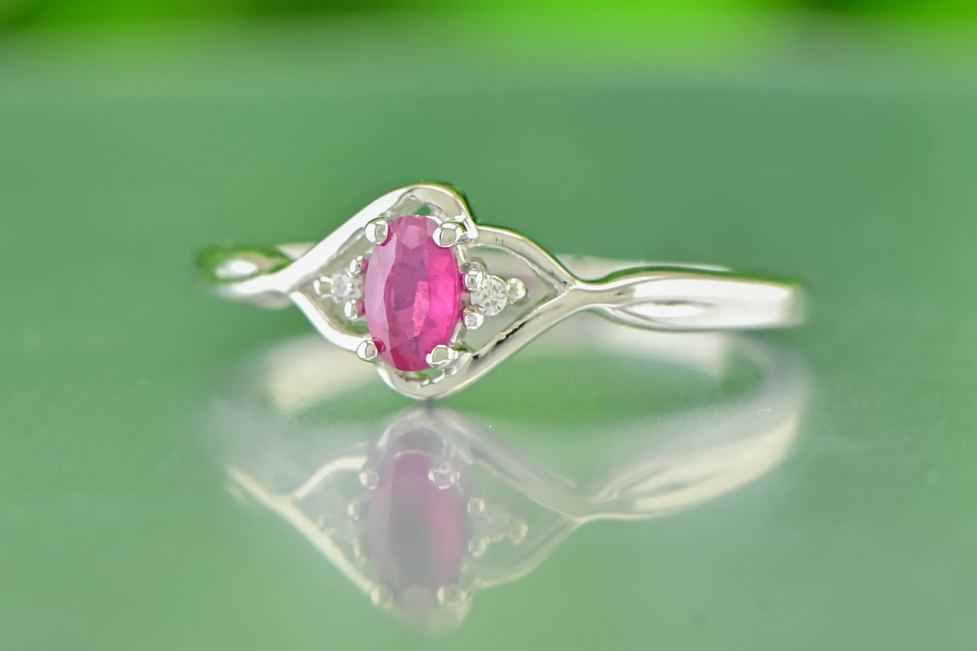 Silver Ring with Ruby