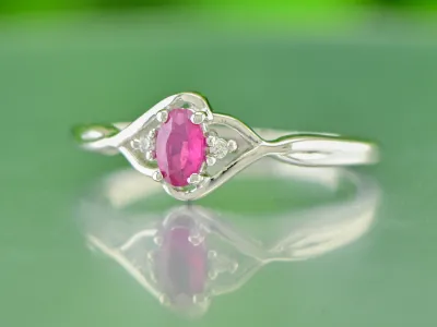 Silver Ring with Ruby