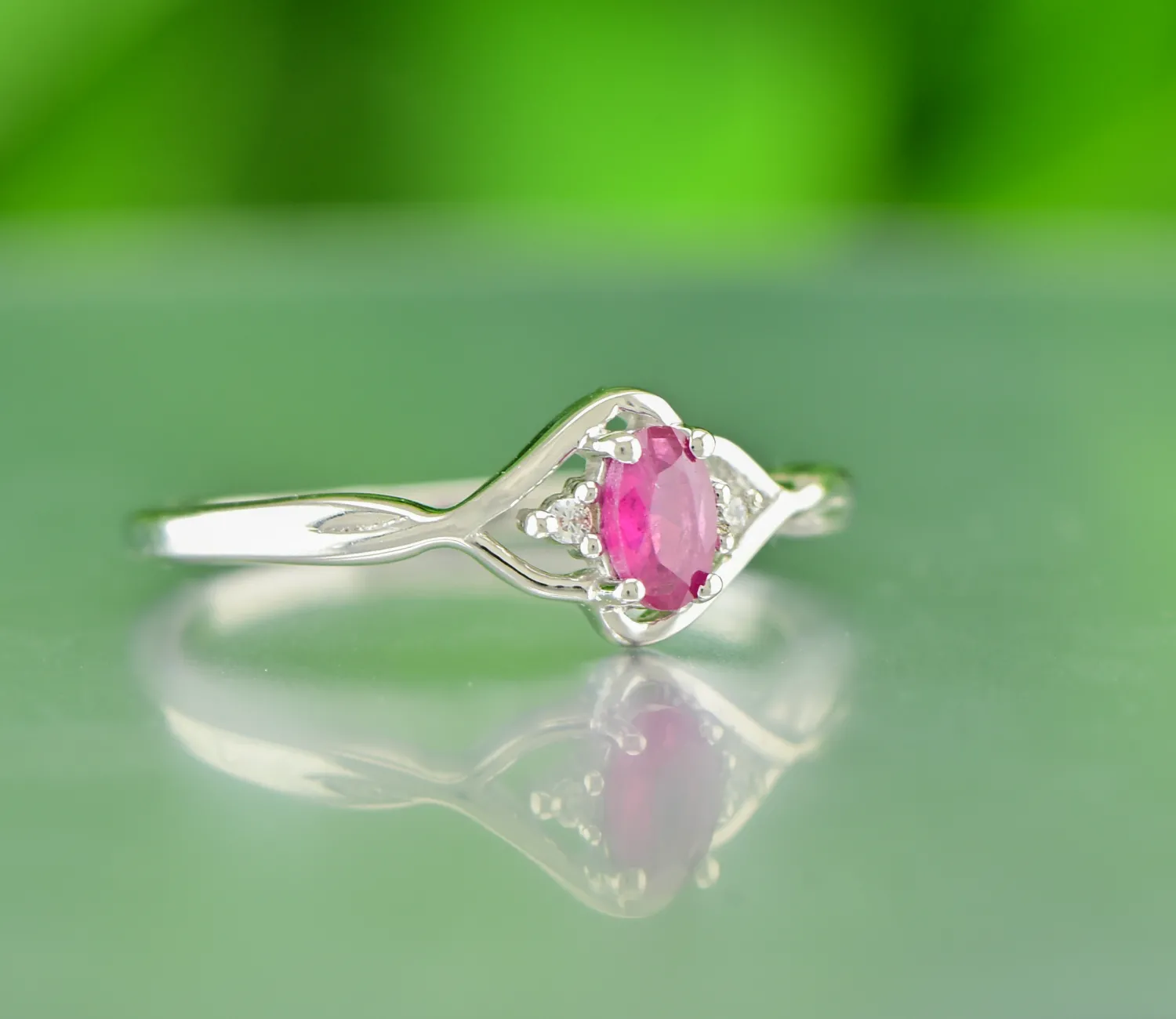 Silver Ring with Ruby