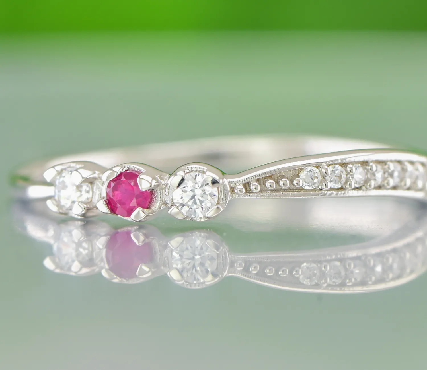 Elegant Silver Ring with Ruby
