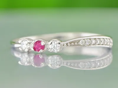 Elegant Silver Ring with Ruby