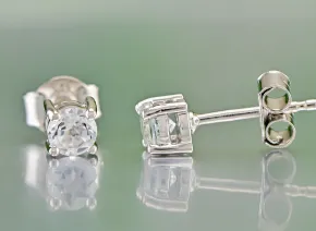 Silver Earrings with White Topaz