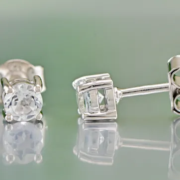 Silver Earrings with White Topaz