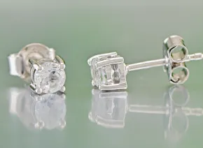 Silver Earrings with White Topaz