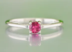 Silver Ring with Ruby