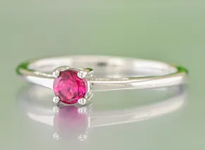 Silver Ring with Ruby