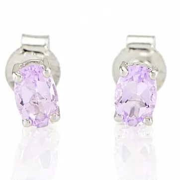 Sterling silver lavender amethyst stud earrings