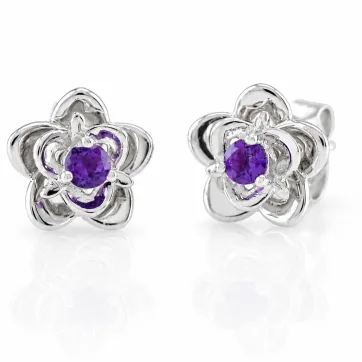 Silver Amethyst Earrings