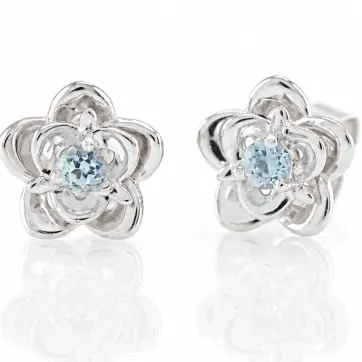 Silver earrings with Aquamarine