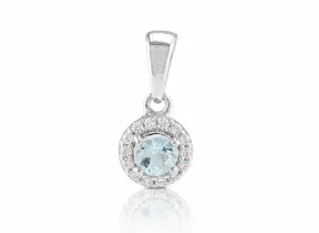 Silver pendant with Aquamarine