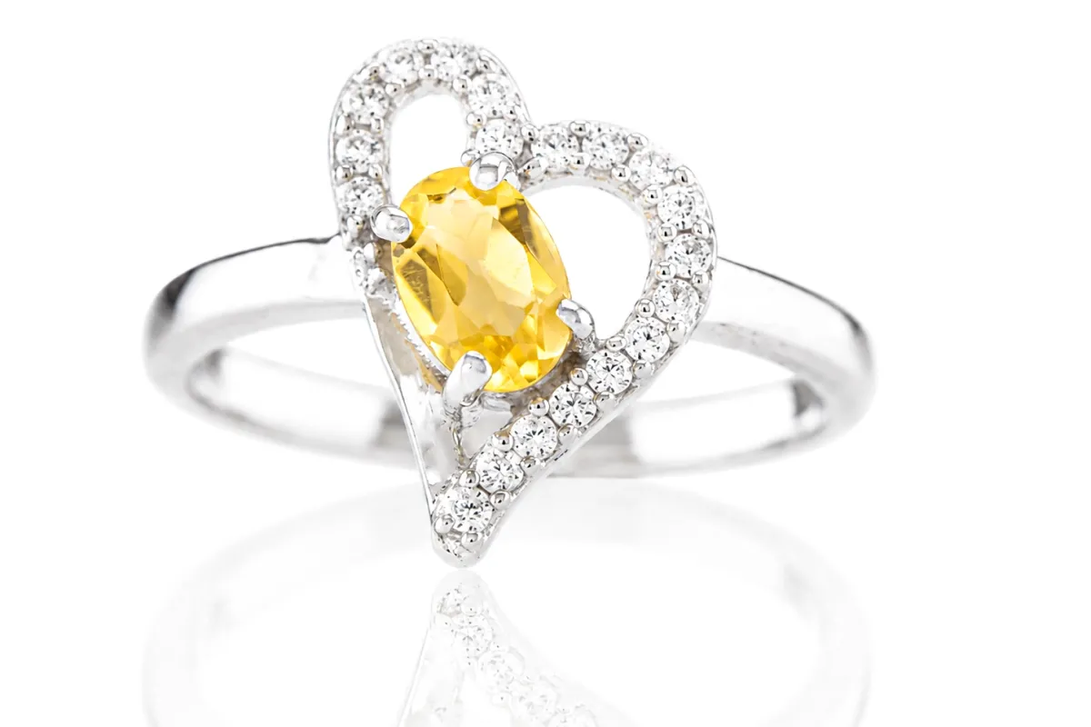 Silver Ring with Natural Citrine