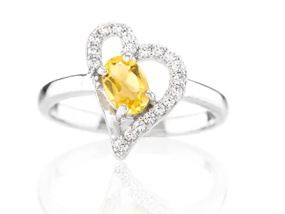 Silver Ring with Natural Citrine