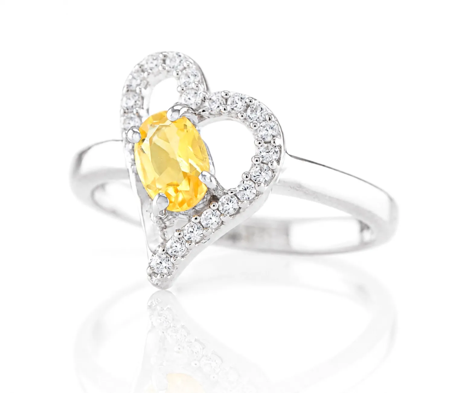 Silver Ring with Natural Citrine