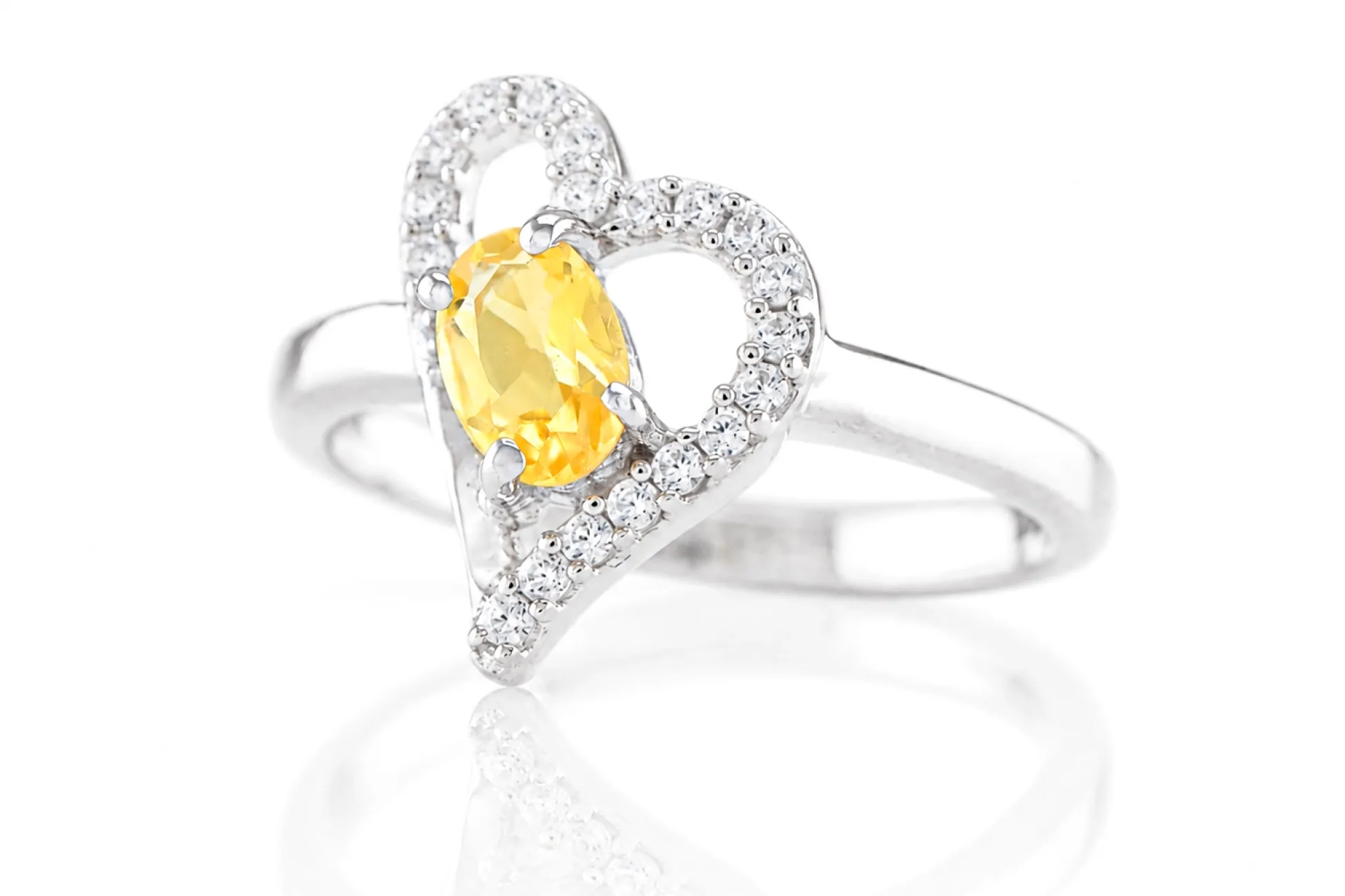 Silver Ring with Natural Citrine