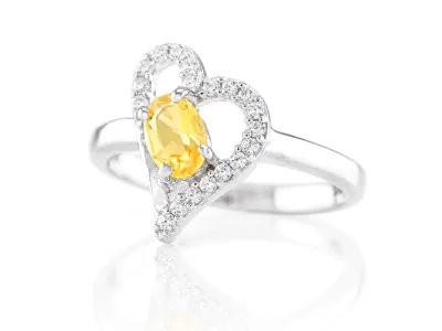 Silver Ring with Natural Citrine