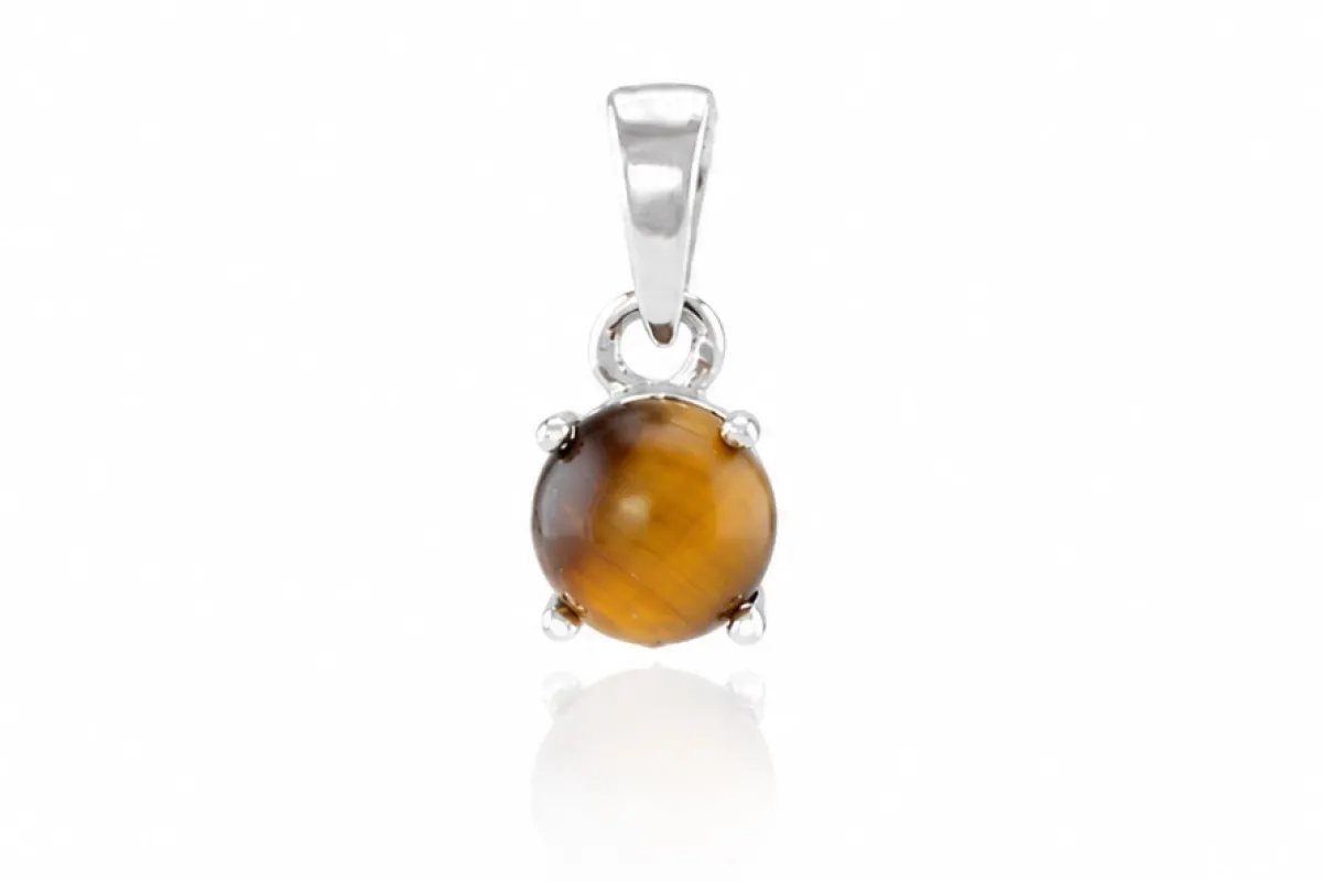 Silver Pendant with Tiger's Eye