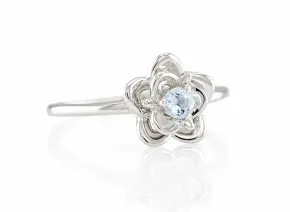 Silver Ring with Natural Aquamarine