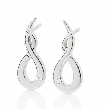 Sterling silver diamond earrings