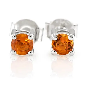Silver Earrings with Madeira Citrine